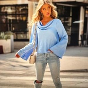 Booked Solid Satin Cowl Neck